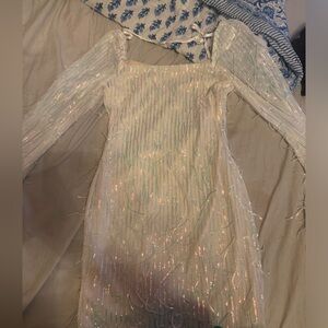 White sequin homecoming dress